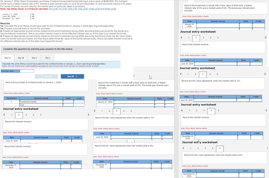 a face value of $340,000. The Cortland bonds have a stated interest