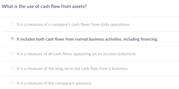 What is the use of cash flow from assets? It is a