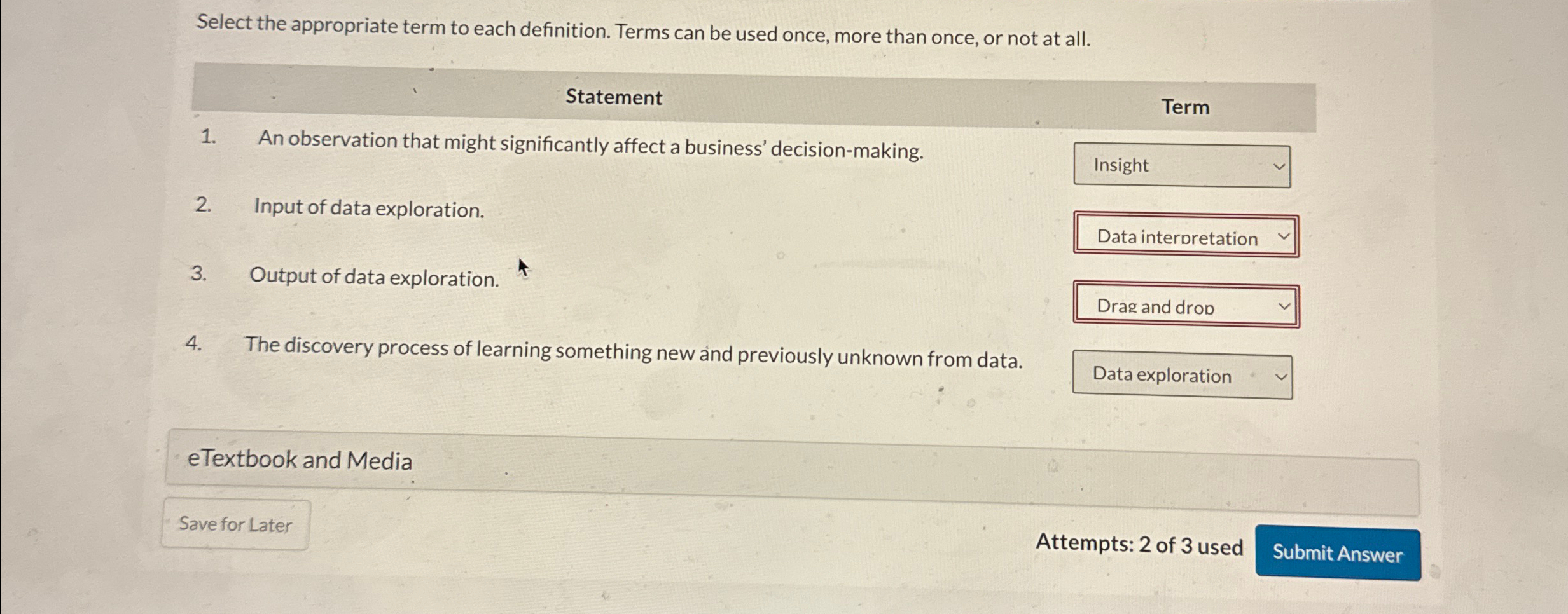 Select the appropriate term to each definition. Terms can be used
