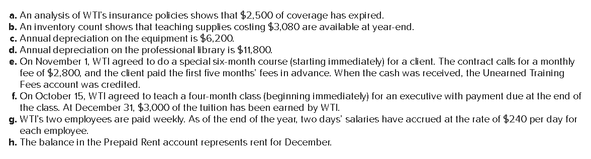 at year-end. Note: Enter debits before credits. The balance in the Prepaid