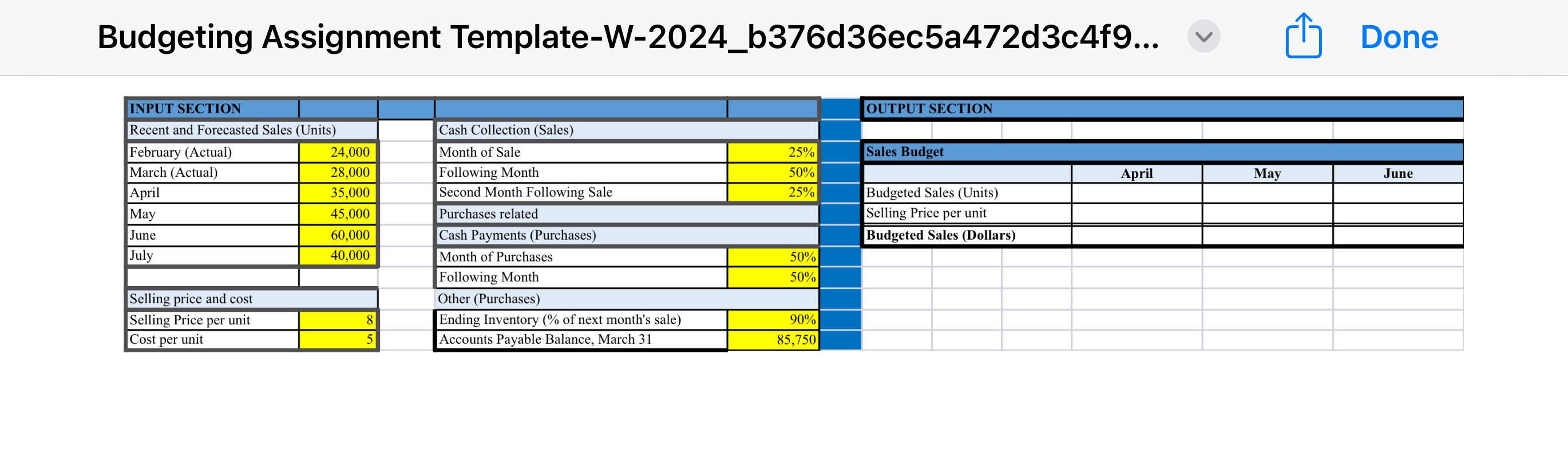 ACCT-2260 Budgeting - Financial Modeling Assignment For this assignment, You also have