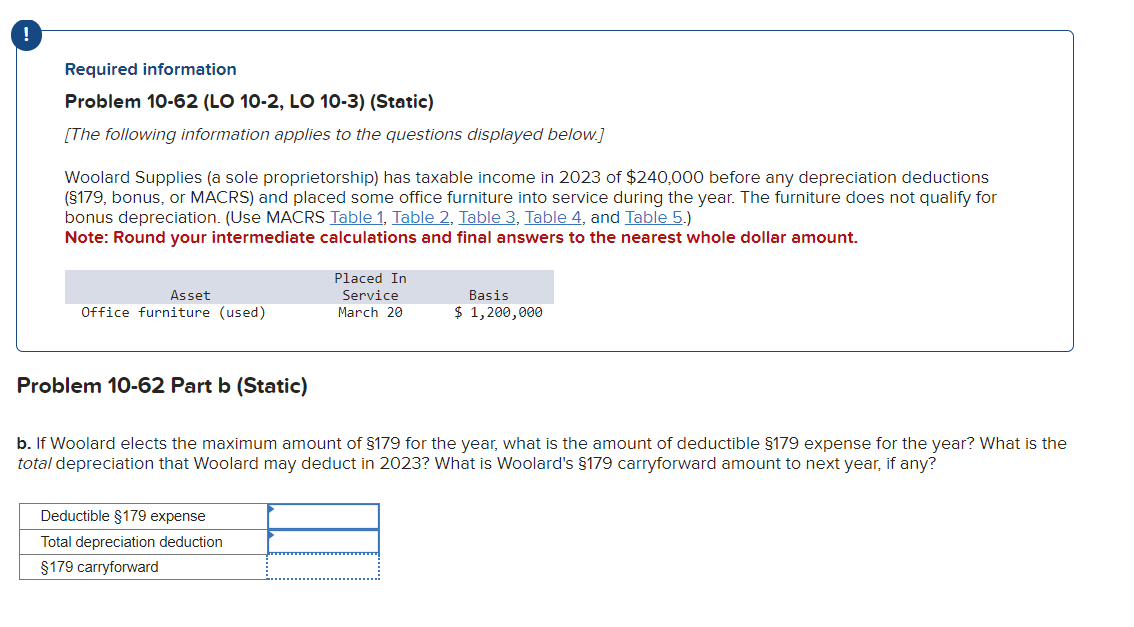 to the questions displayed below.] Woolard Supplies (a sole proprietorship) has taxable