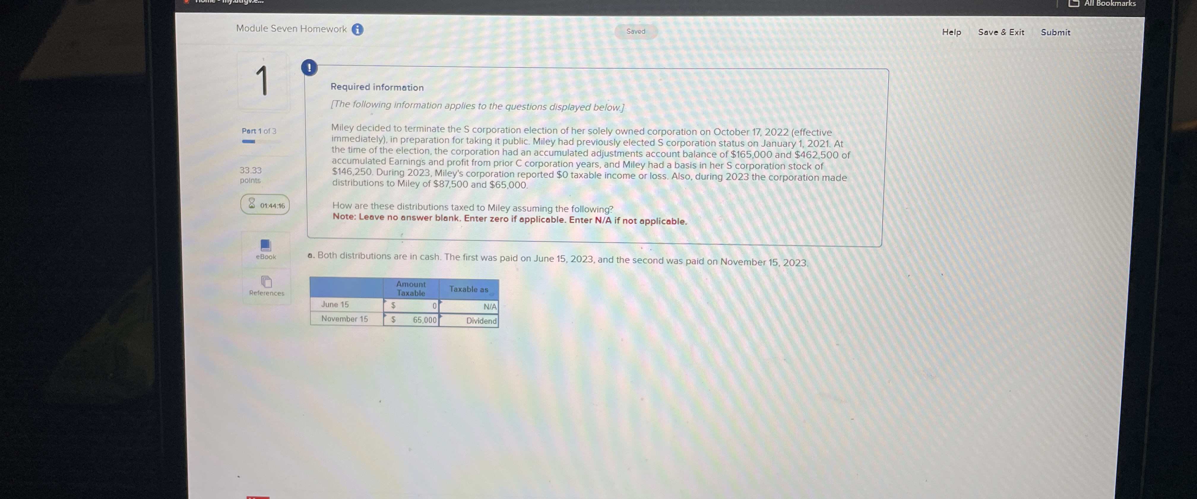 (1) Required information [The following information applies to the questions displayed below.]