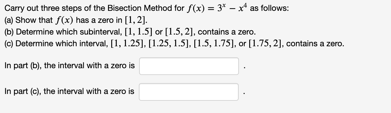 (1 point) The table below gives for the value of continuous function