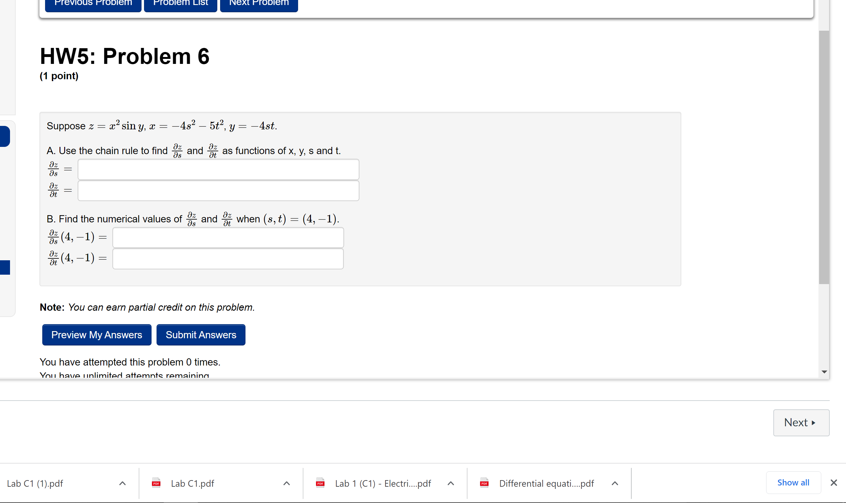 + 3t). (a) At any point (x, t), the differential is df