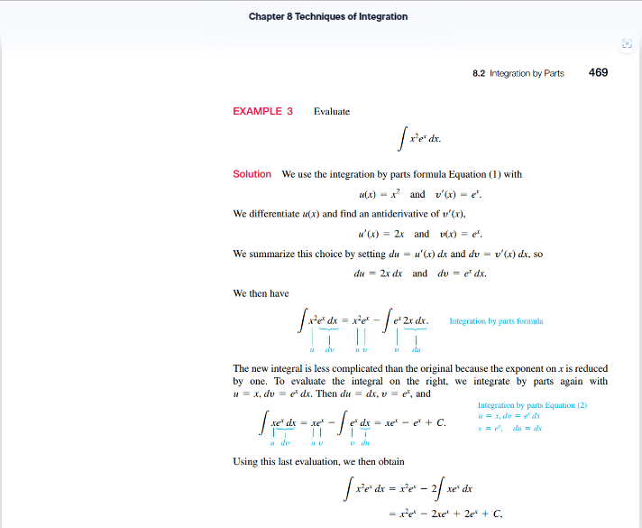 reading the a ppropriate passages of the textbook. The integration by parts