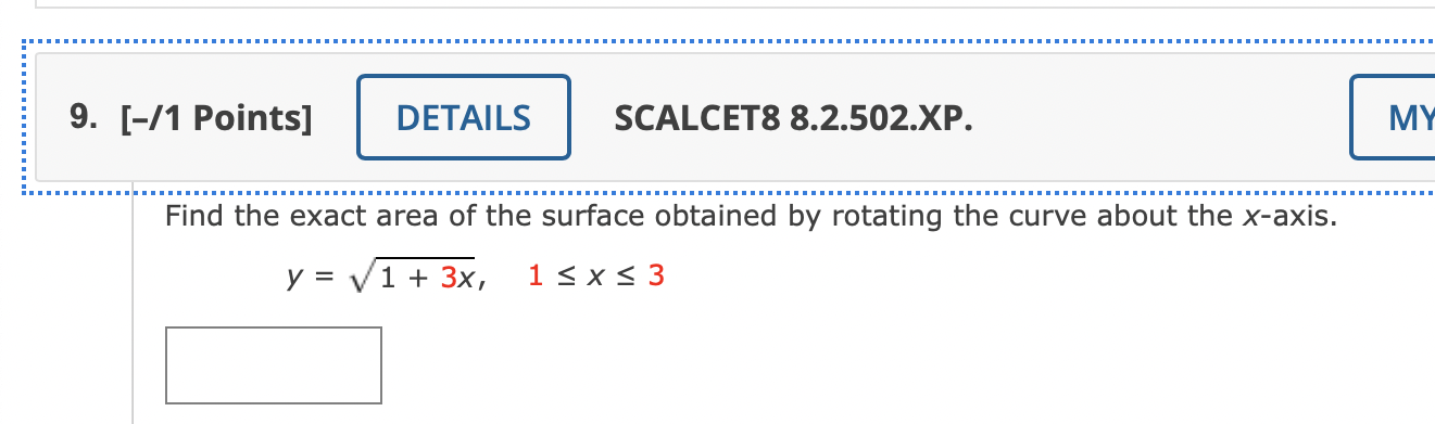 DETAILS SCALCET8 8.2.027. MY NOTES If the region & = {(x, y)