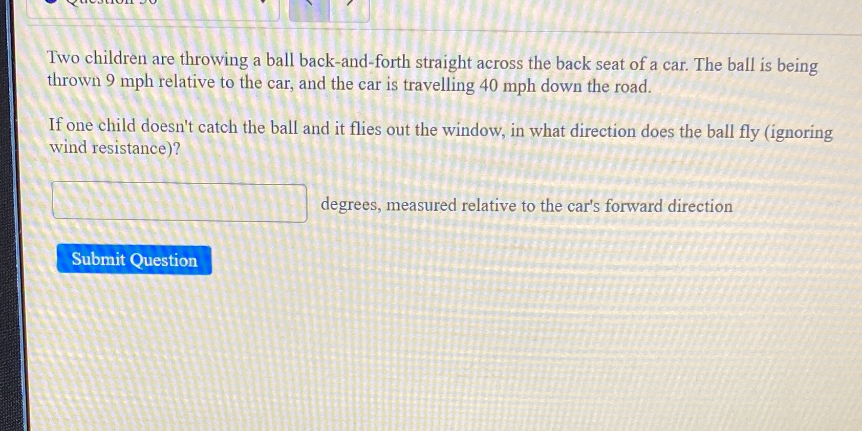  Two children are throwing a ball back-and-forth straight across the back