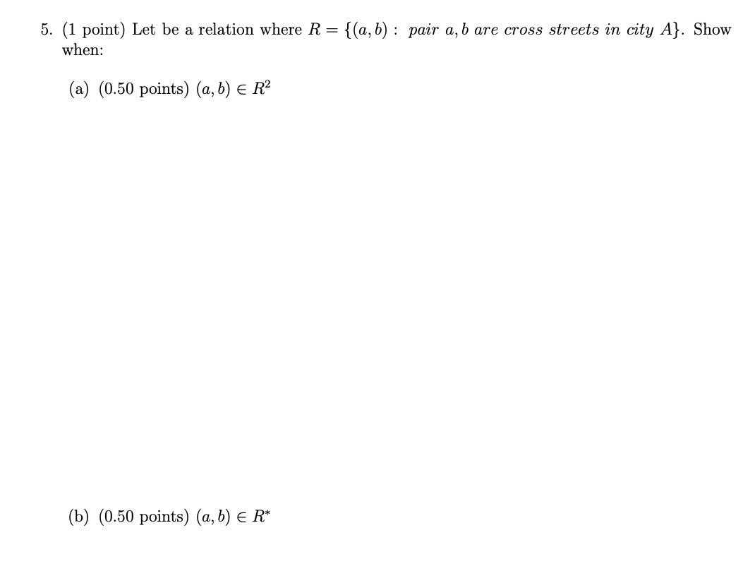 b) : pair a, b are cross streets in city A}. Show