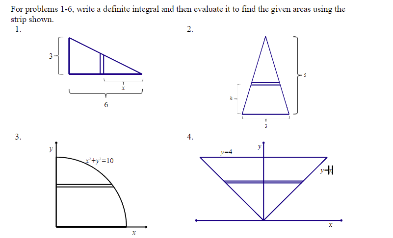 to find the given areas using the strip shown. 1. 2. A