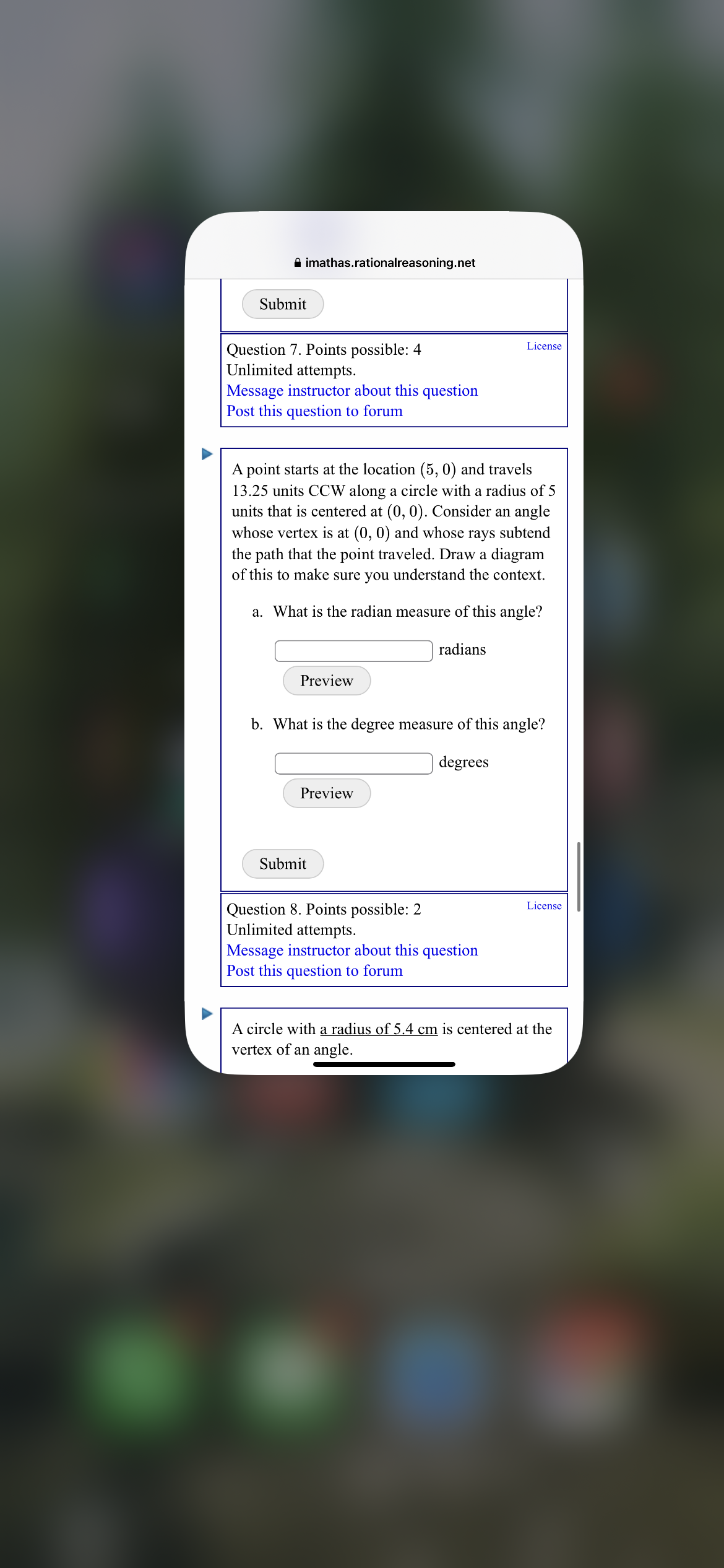 has a measure of radians. Preview c. Angle C represents of a