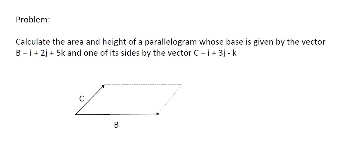 Operation with vectorsThanks Problem: Calculate the area and height of a parallelogram
