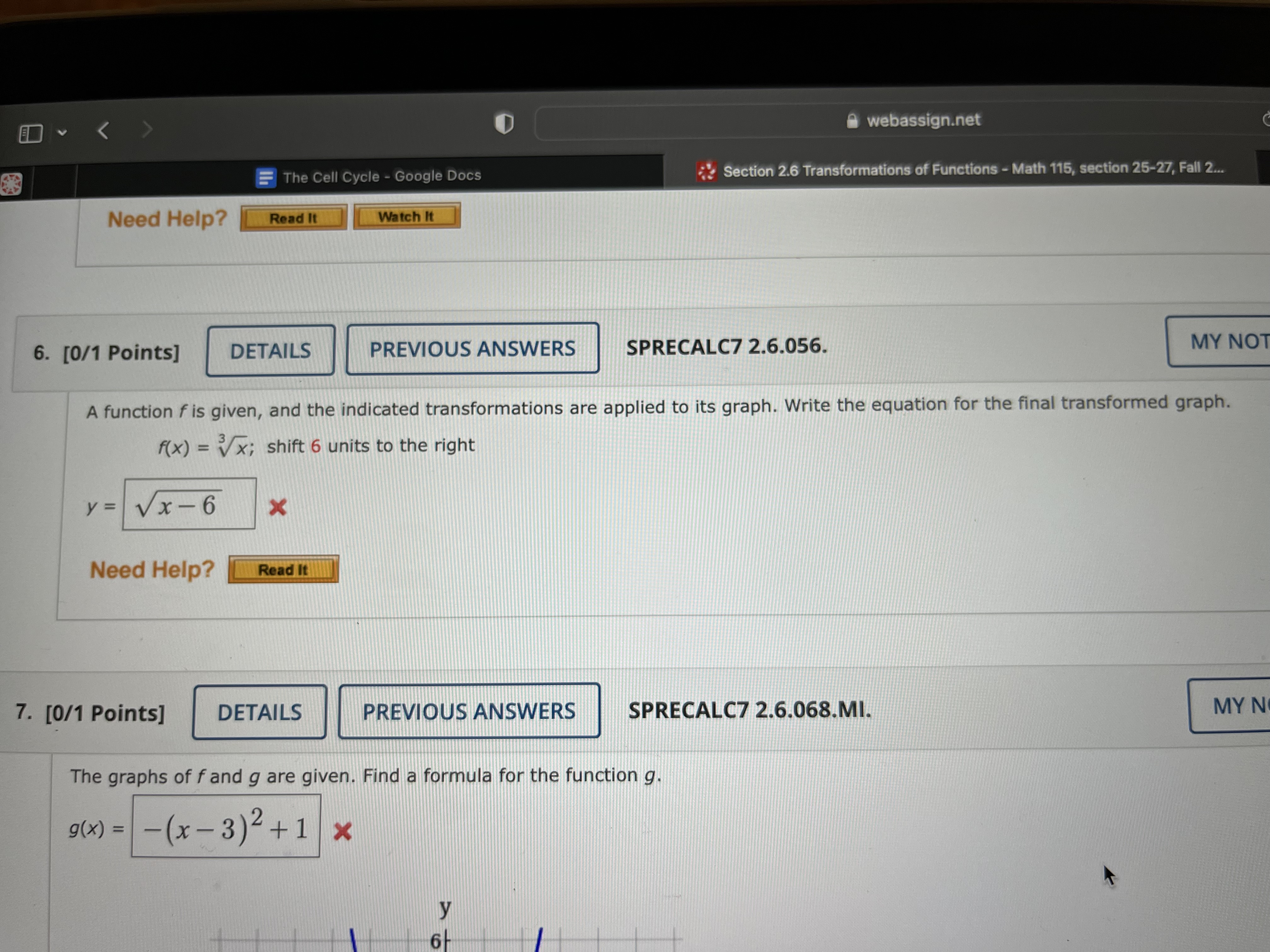 Functions - Math 115, section 25-27, Fall 2. Need Help? Read It