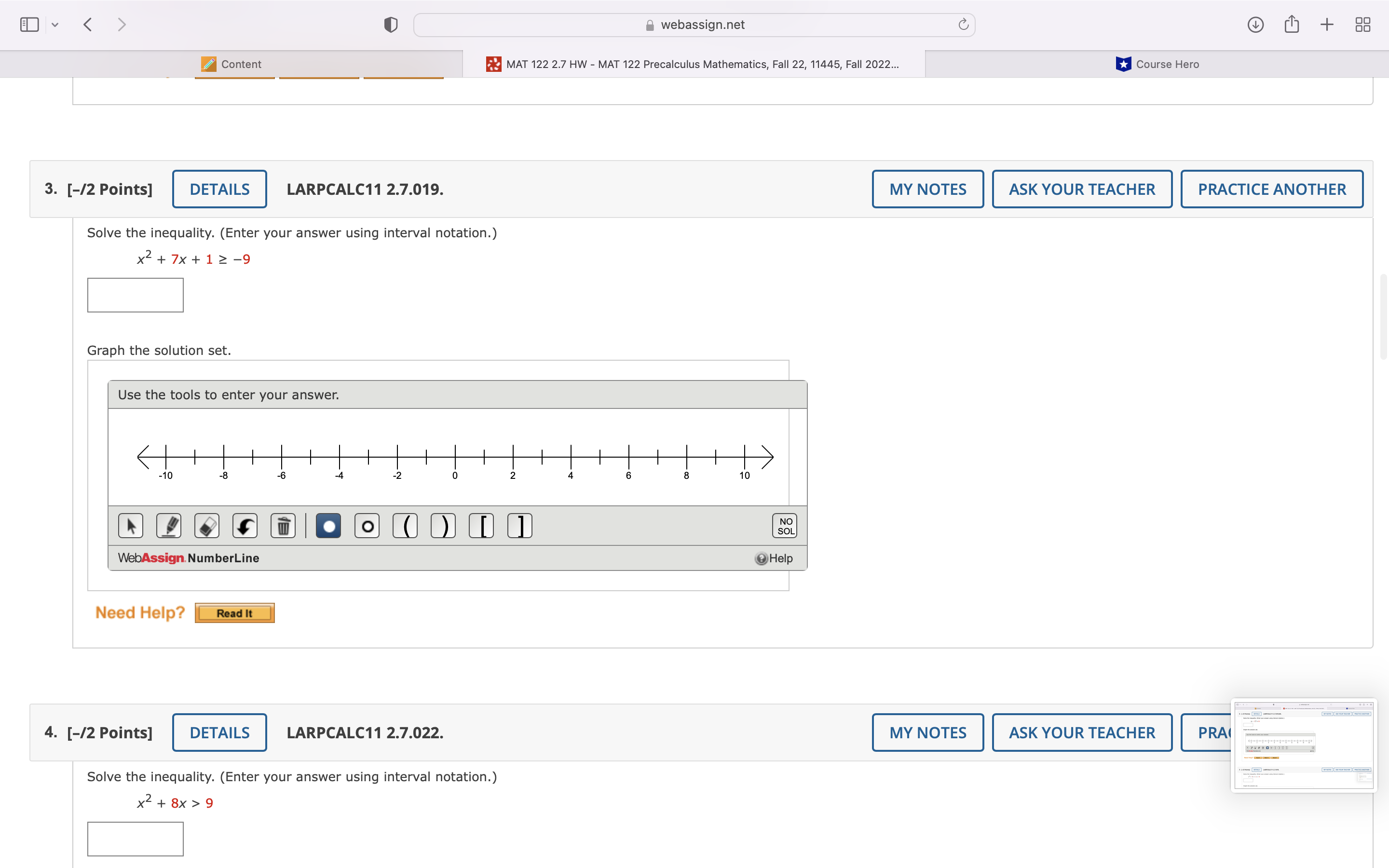Hero 1. [-/2 Points] DETAILS LARPCALC11 2.7.013. MY NOTES ASK YOUR TEACHER