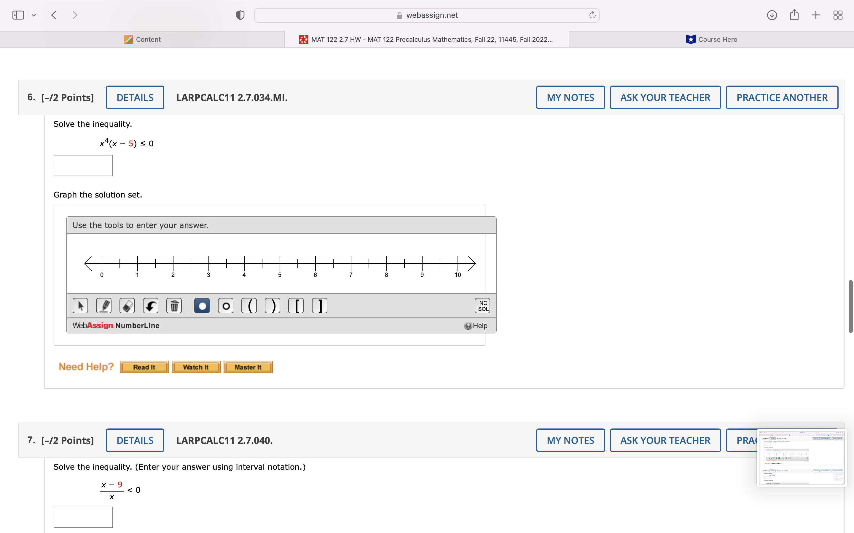 Mathematics, Fall 22, 11445, Fall 2022... 4. [/2 Points] DETAILS LARPCALC11 2.7.022.