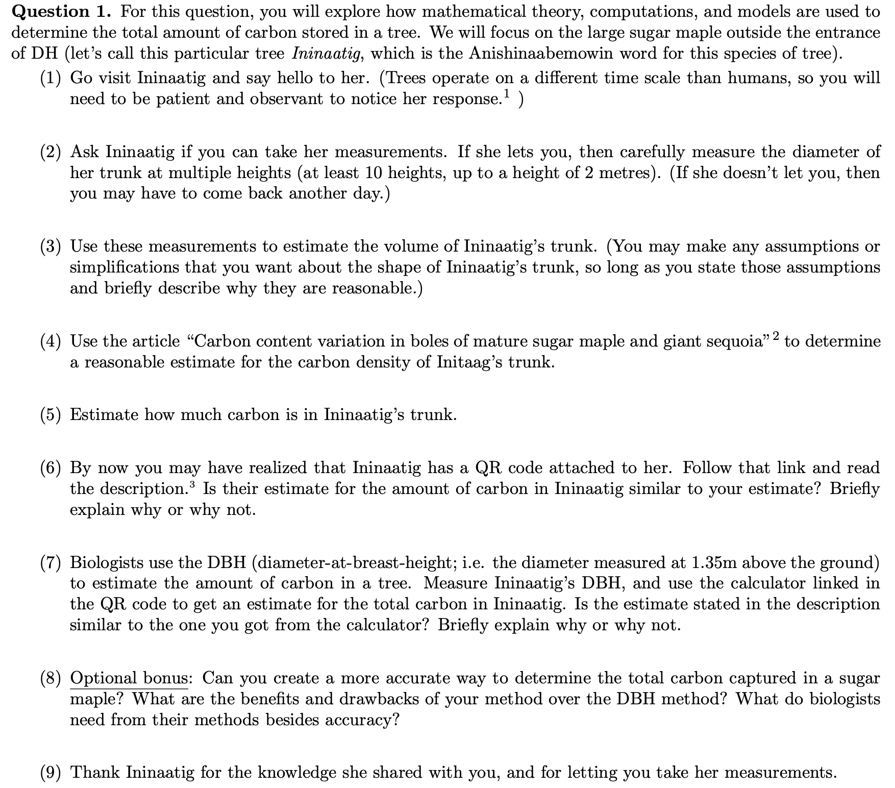  Question 1. For this question, you will explore how mathematical theory,