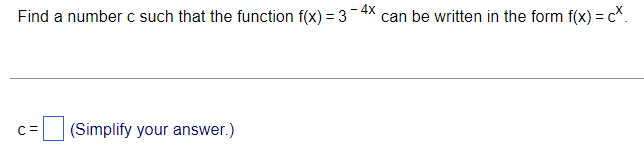  Find a number c such that the function f(x) = 3