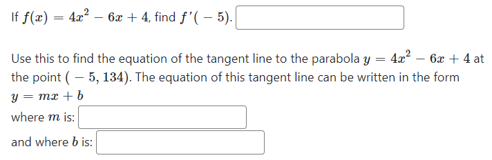 this to find the equation of the tangent line to the parabola