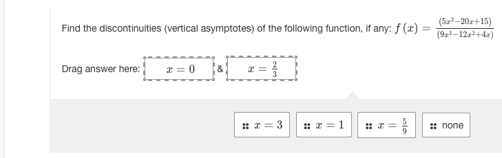 i) Intervals of decrease: :: (-00, - 3.735) :: (-5, 0) ::