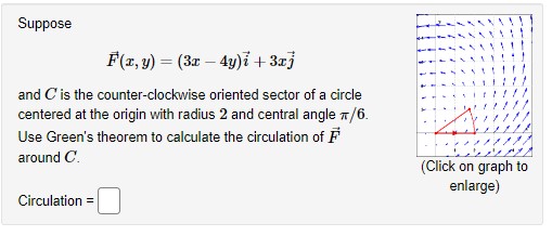  Suppose F(x, y) = (3x - 4y)i + 3xj and O