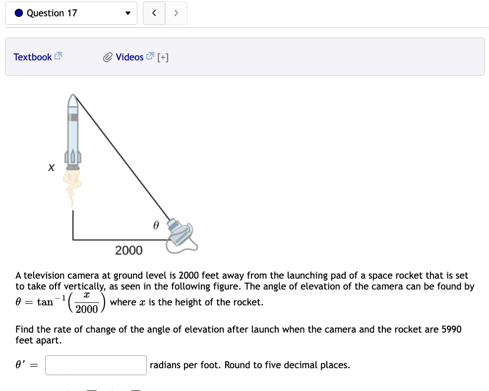  . Question 17 v Textbook : @' Videos .7 [+] |_9