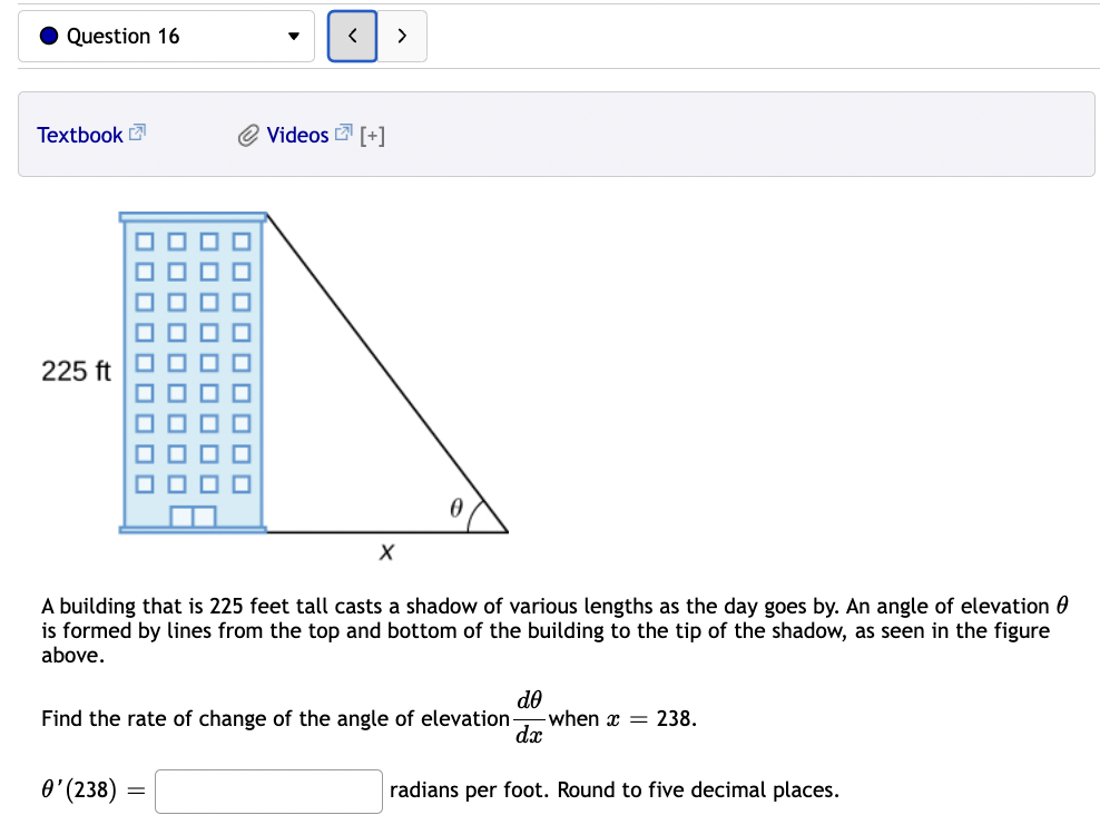 2000 h A television camera at ground level is 2000 feet away