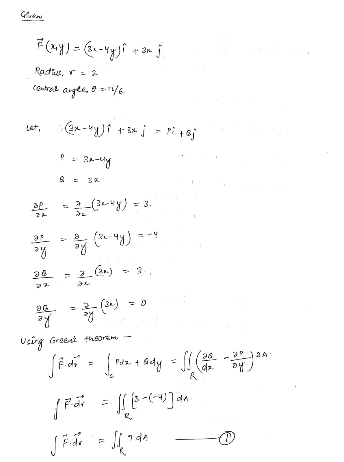 Circulation =Criven F ( My ) = ( 3 x- 4y) i