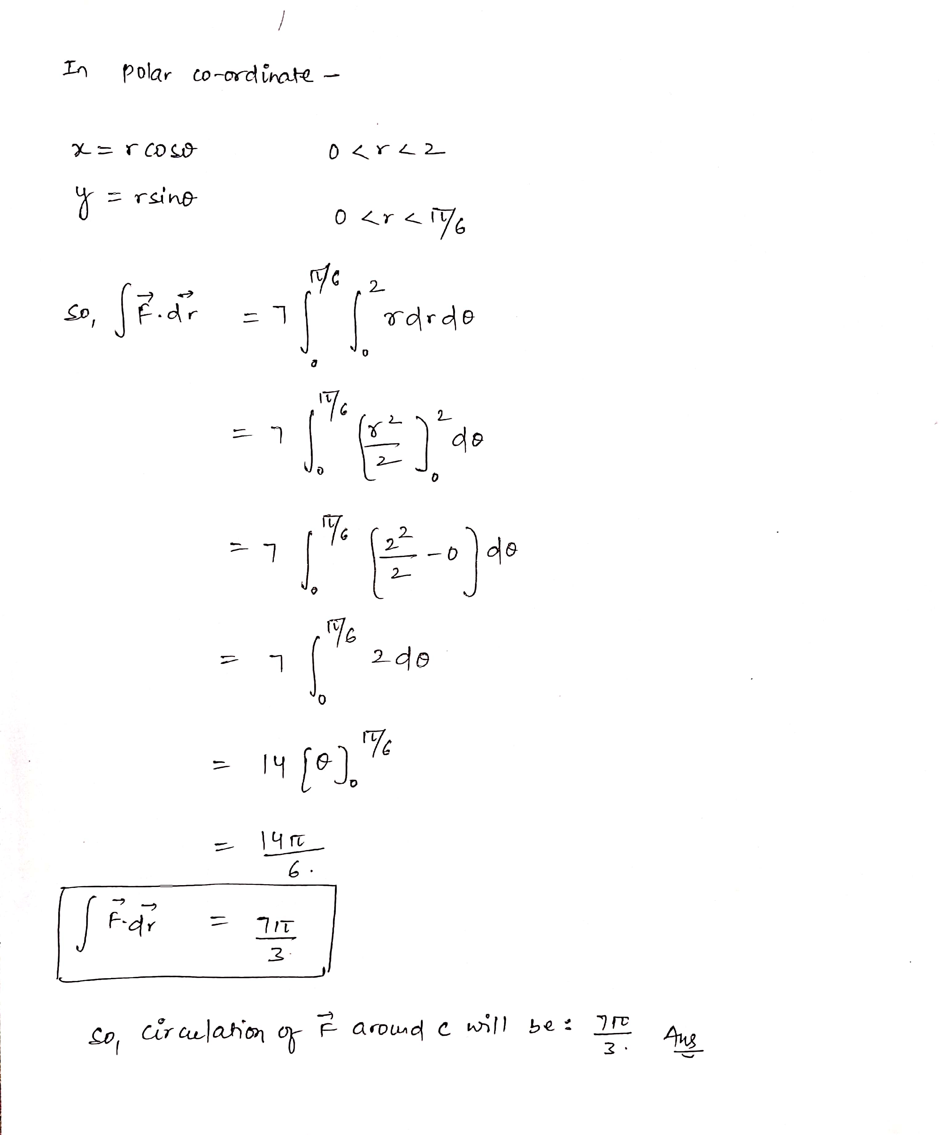 + 3nj Radius, 8 = 2 central angle, o = 17 /