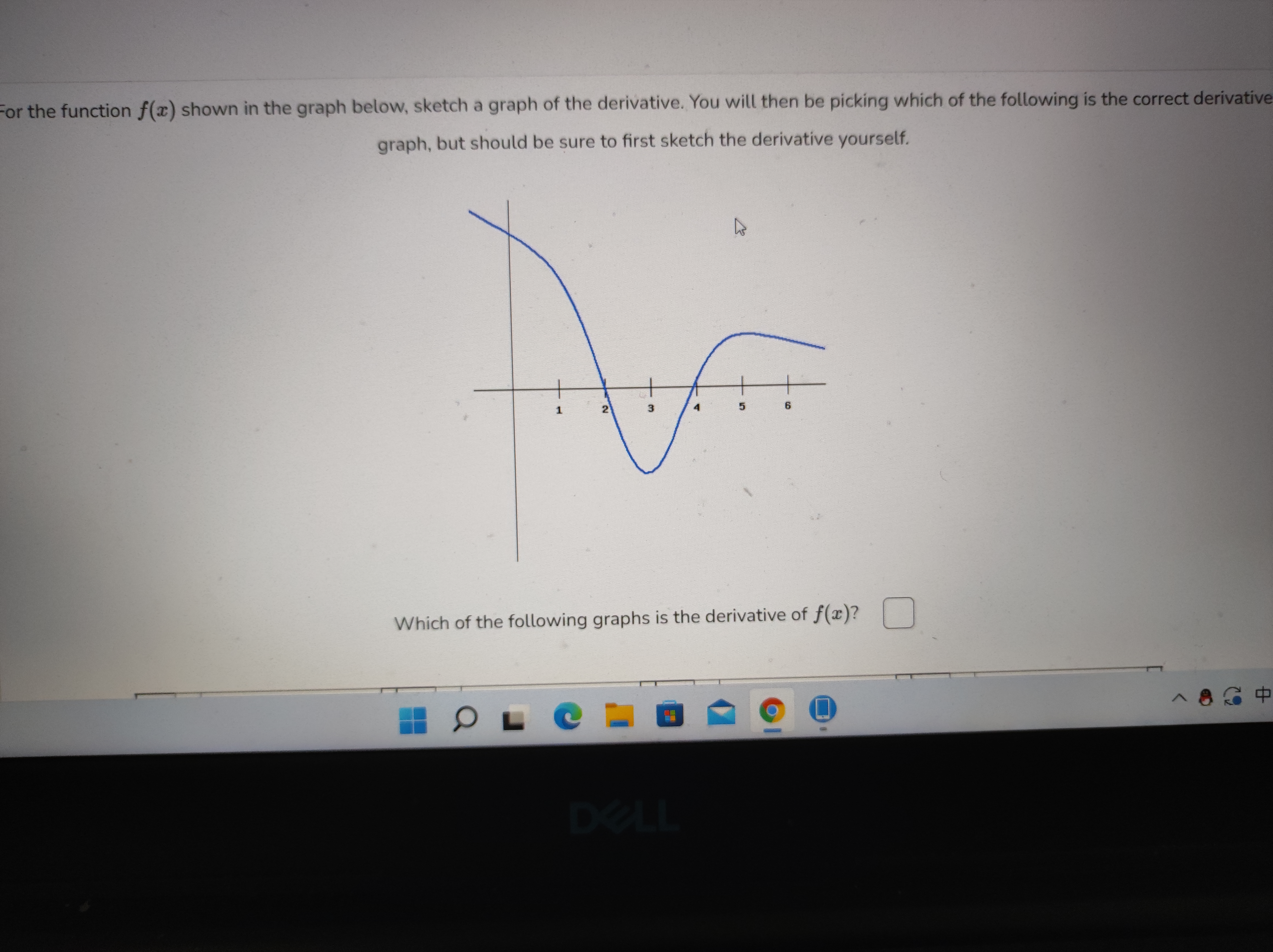 following is the correct derivative graph, but should be sure to first