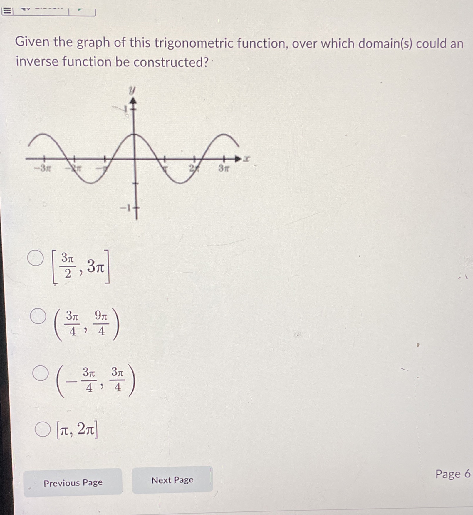 an inverse function be constructed? Page 6 Previous Page Next Page