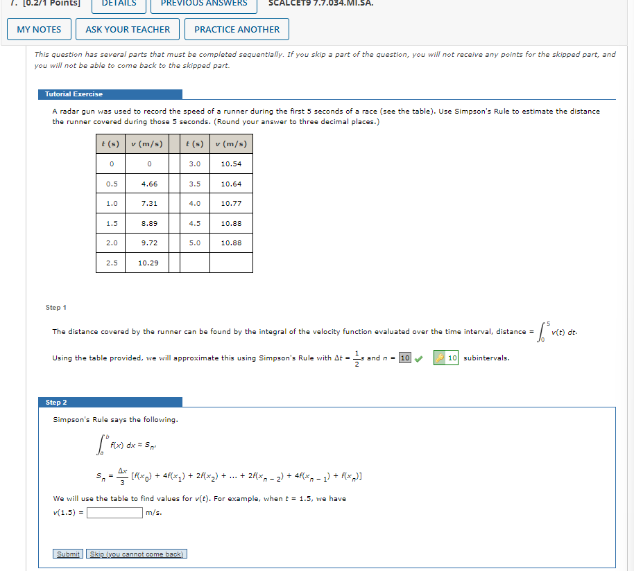 ERS MY NOTES ASK YOUR TEACHER PRACTICE ANOTHER This question has