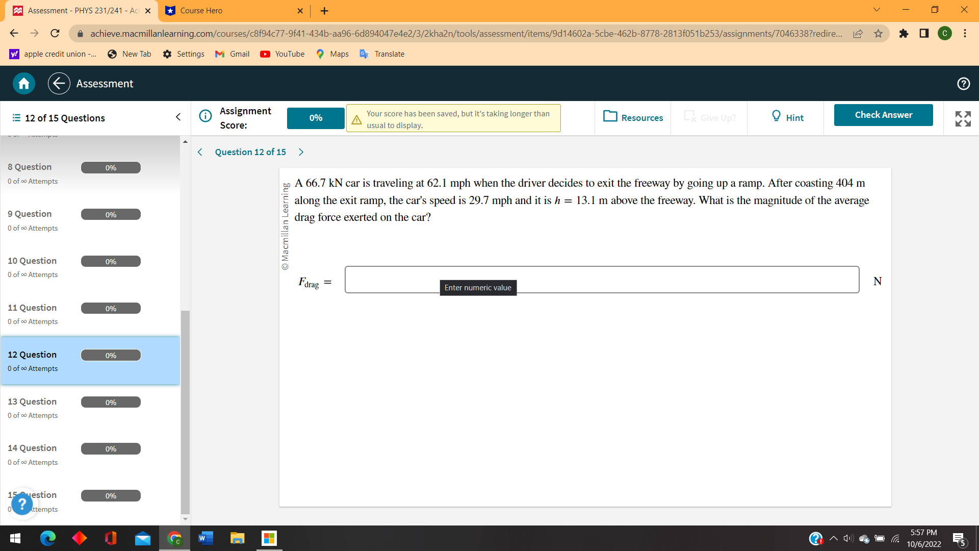 V X C achieve.macmillanlearning.com/courses/c8f94c77-9f41-434b-aa96-6d894047e4e2/3/2kha2n/tools/assessment/items/9d14602a-5cbe-462b-8778-2813f051b253/assignments/7046338?redire... LE I C y! apple credit union -...