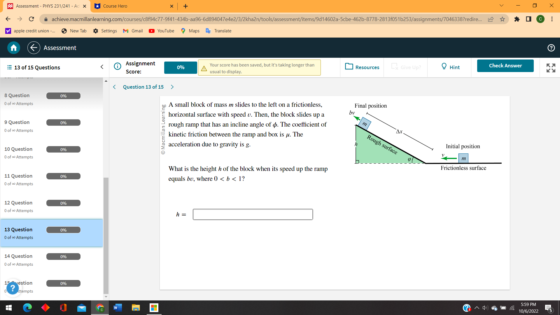 New Tab Settings M Gmail YouTube ) Maps Translate Assessment ? Assignment
