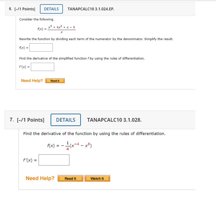 function by dividing each term of the numerator by the denominator. Simplify