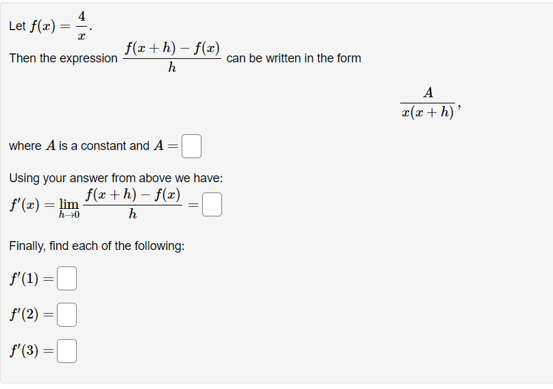 expression f can be written in the form x + h) 3