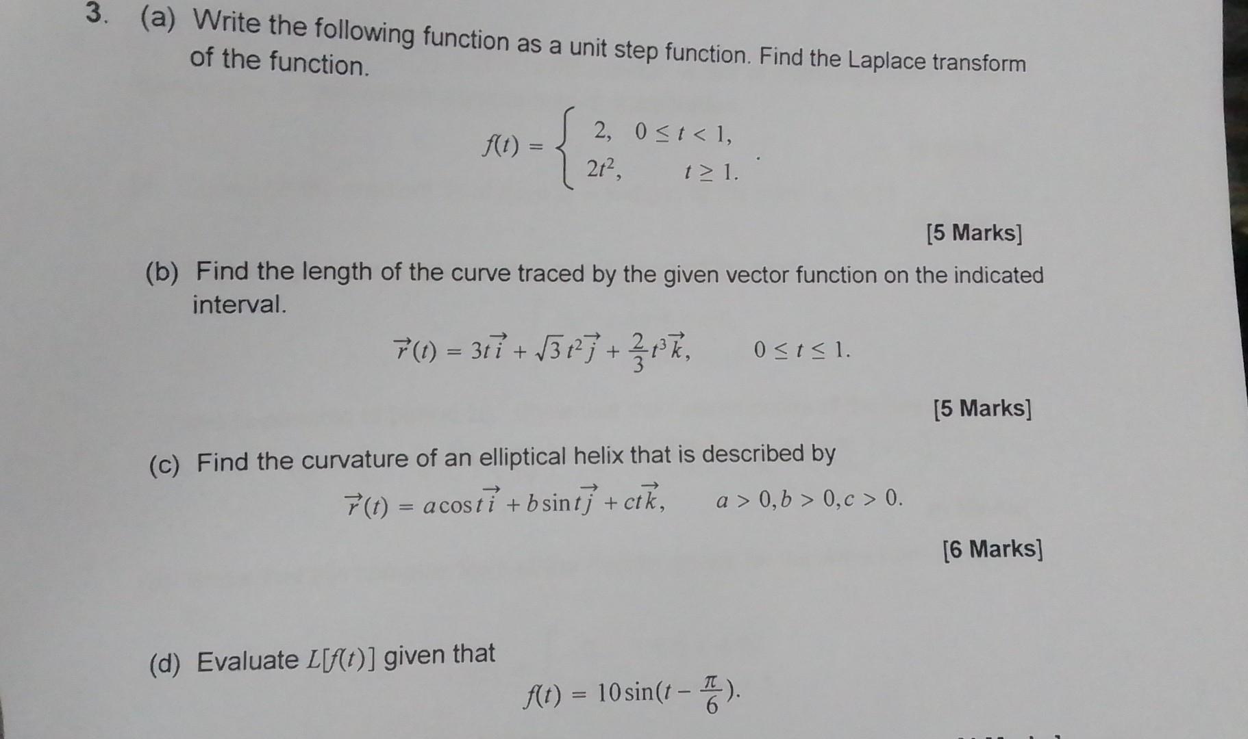 unit step function. Find the Laplace transform f ( 1 ) =
