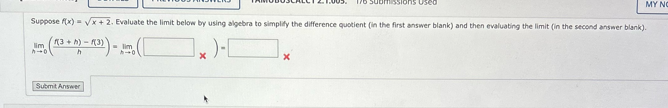 limit below by using algebra to simplify the difference quotient (in the