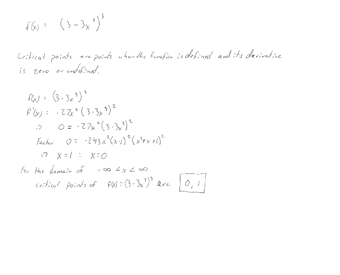  If the critical numbers are not correct, state the errors and