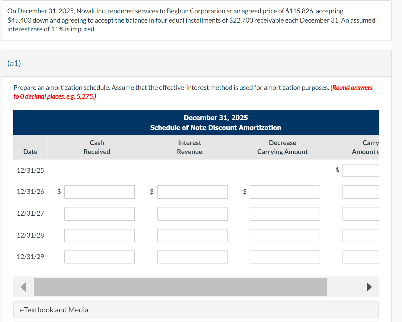an agreed price of $115,826, accepting $45,400 down and agreeing to accept