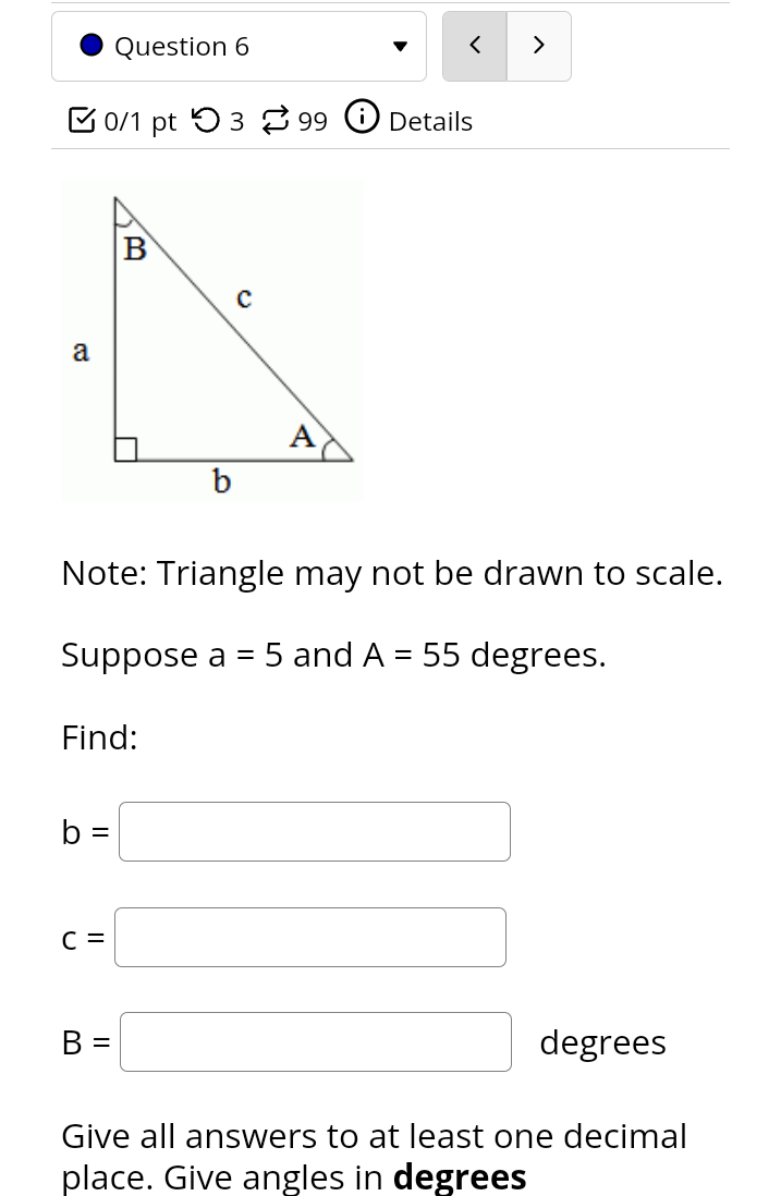 '0 3 8 99 (D Details Note: Triangle may not be drawn