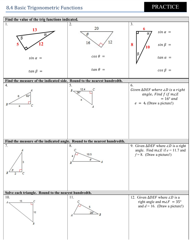  Can I get help on this?Thank you! 8.4 Basic Trigonometric Functions