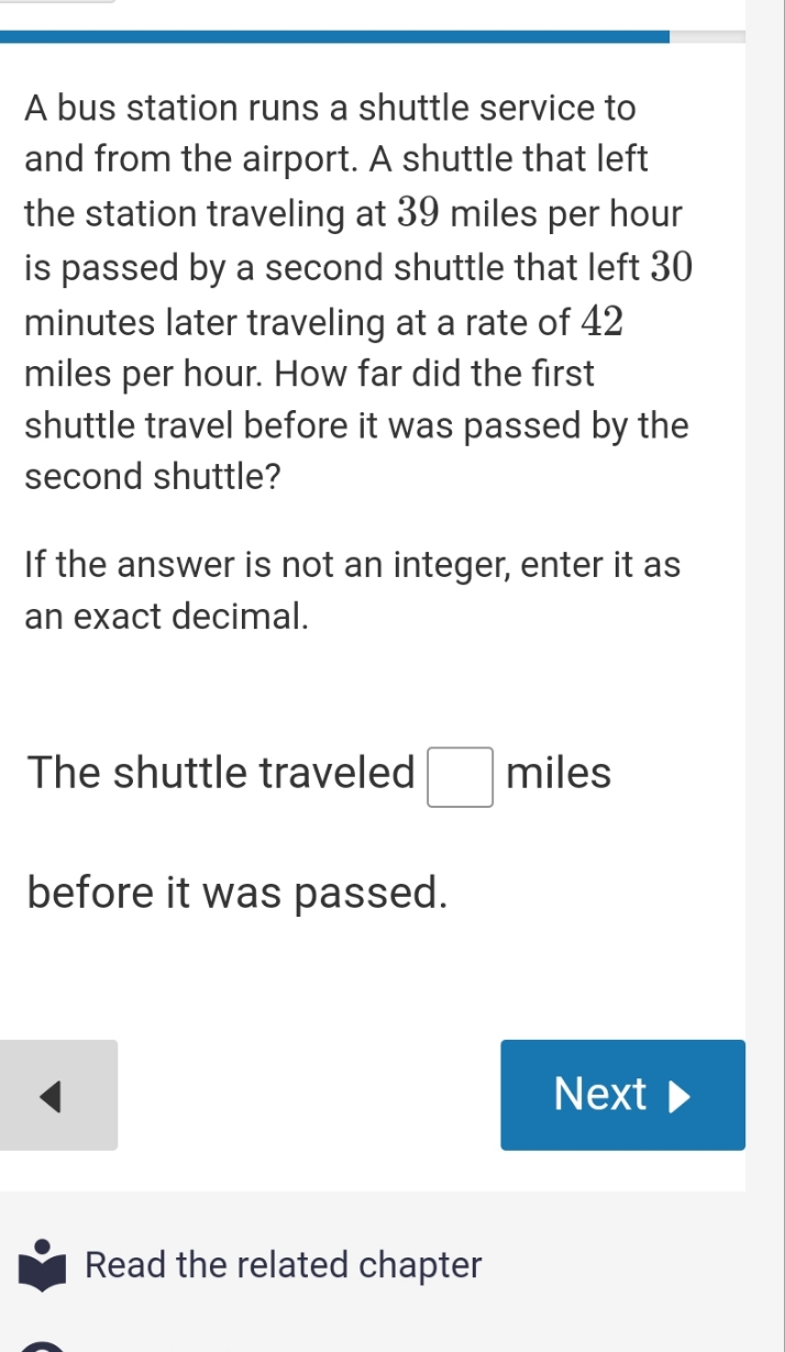 from the airport. A shuttle that left the station traveling at 39