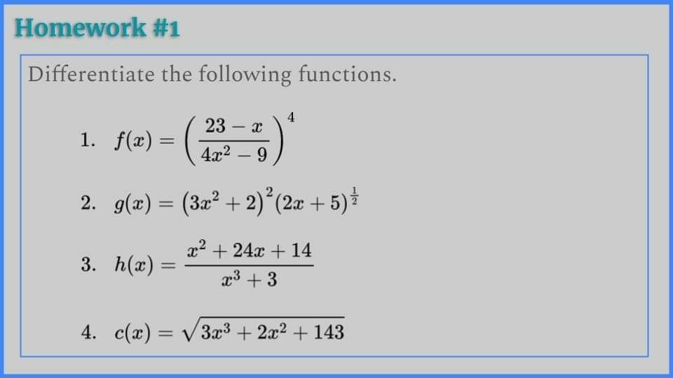 x 4x2 - 9 2. g(x) = (3x2 + 2)2(2x + 5)