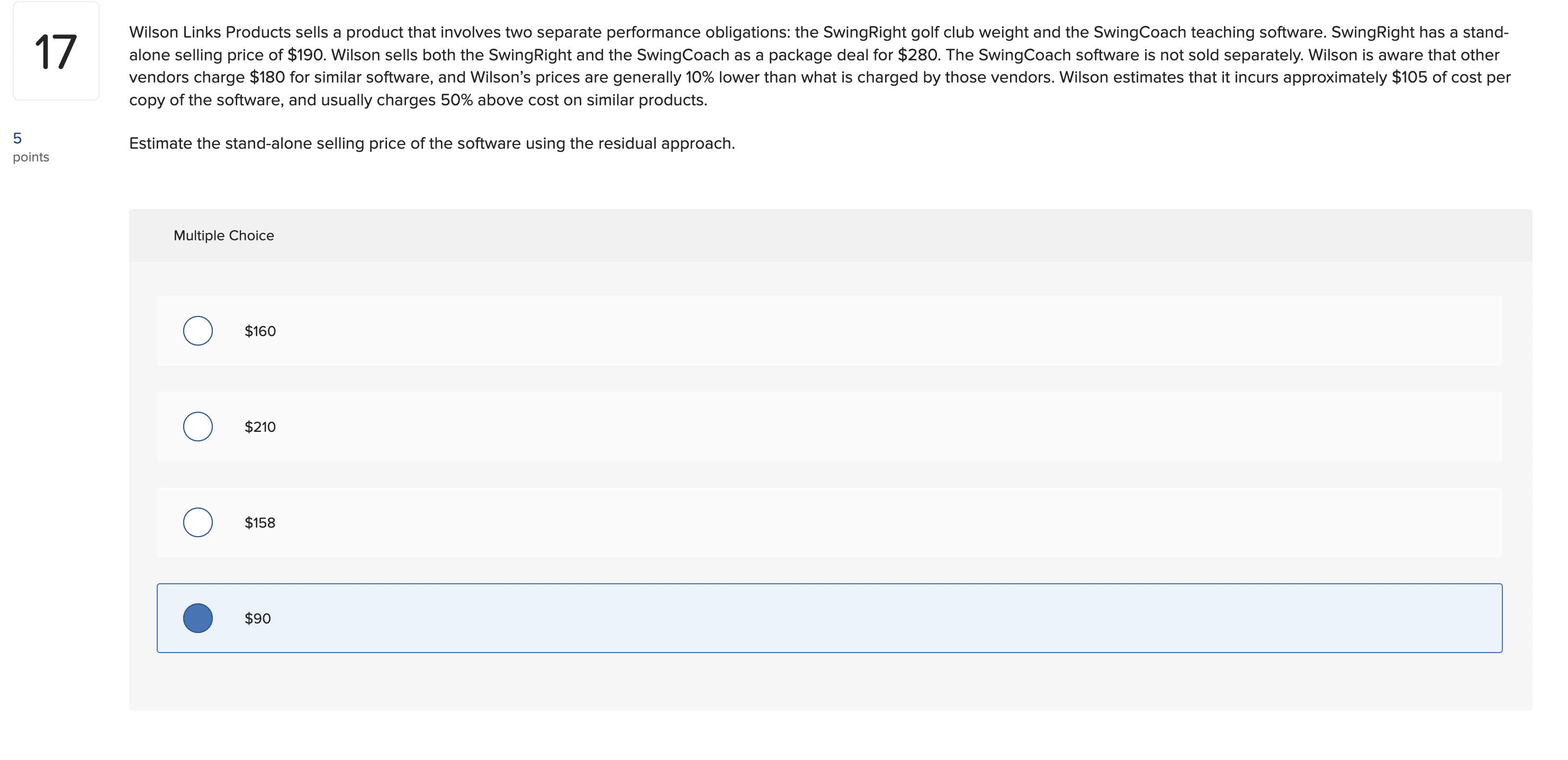 obligations: the SwingRight golf club weight and the SwingCoach teaching software. SwingRight