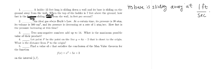 the local minimum "-coordinate of the absolute minimum 5. x-coordinate of the