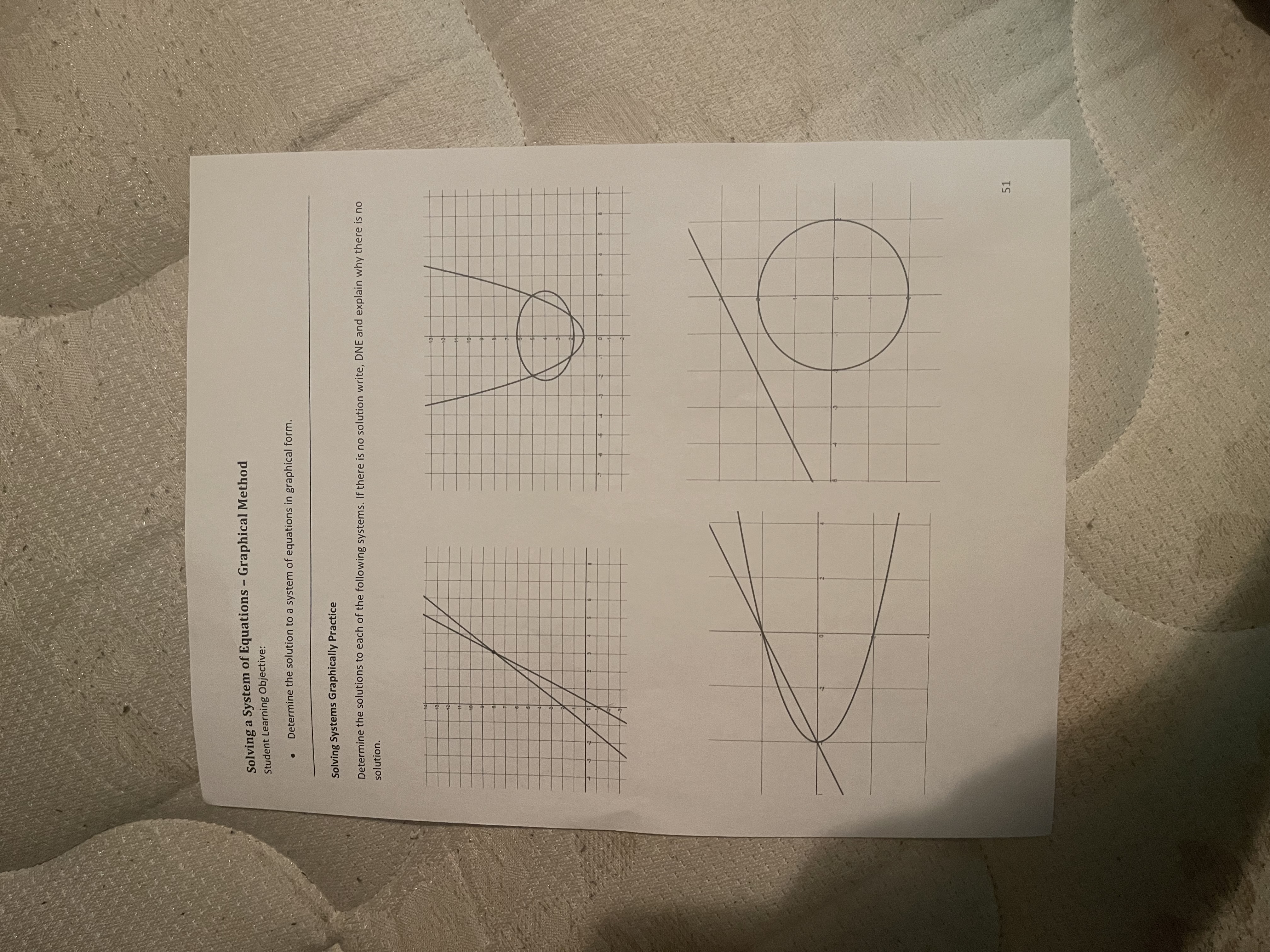 Solving a System of Equations - Graphical Method Student Learning Objective: