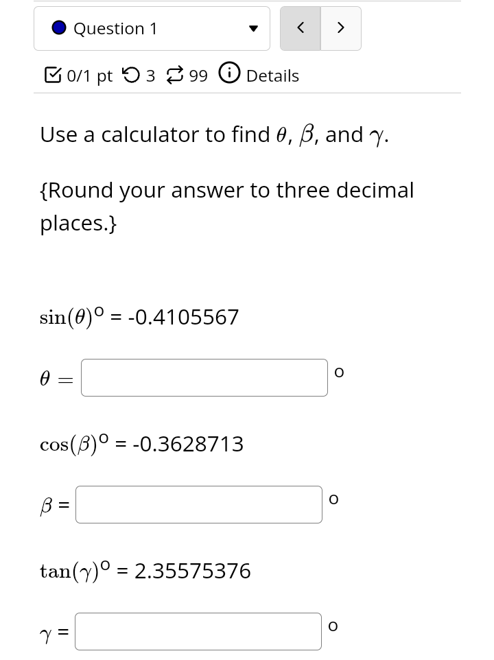 interval 2 2 Example: Enter pi/6 for 6 (a) tan ( -