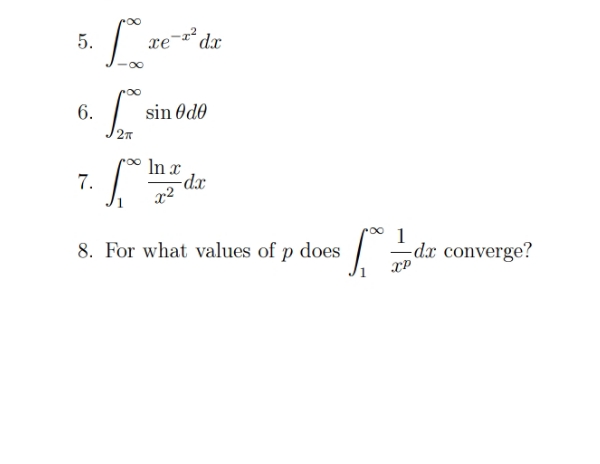5. 6. 8. sin Od0 2" For what values of p does
