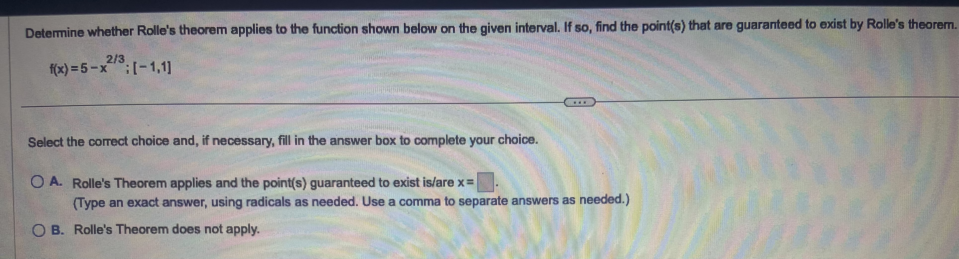 and, if necessary, fill in the answer box to complete your choice.