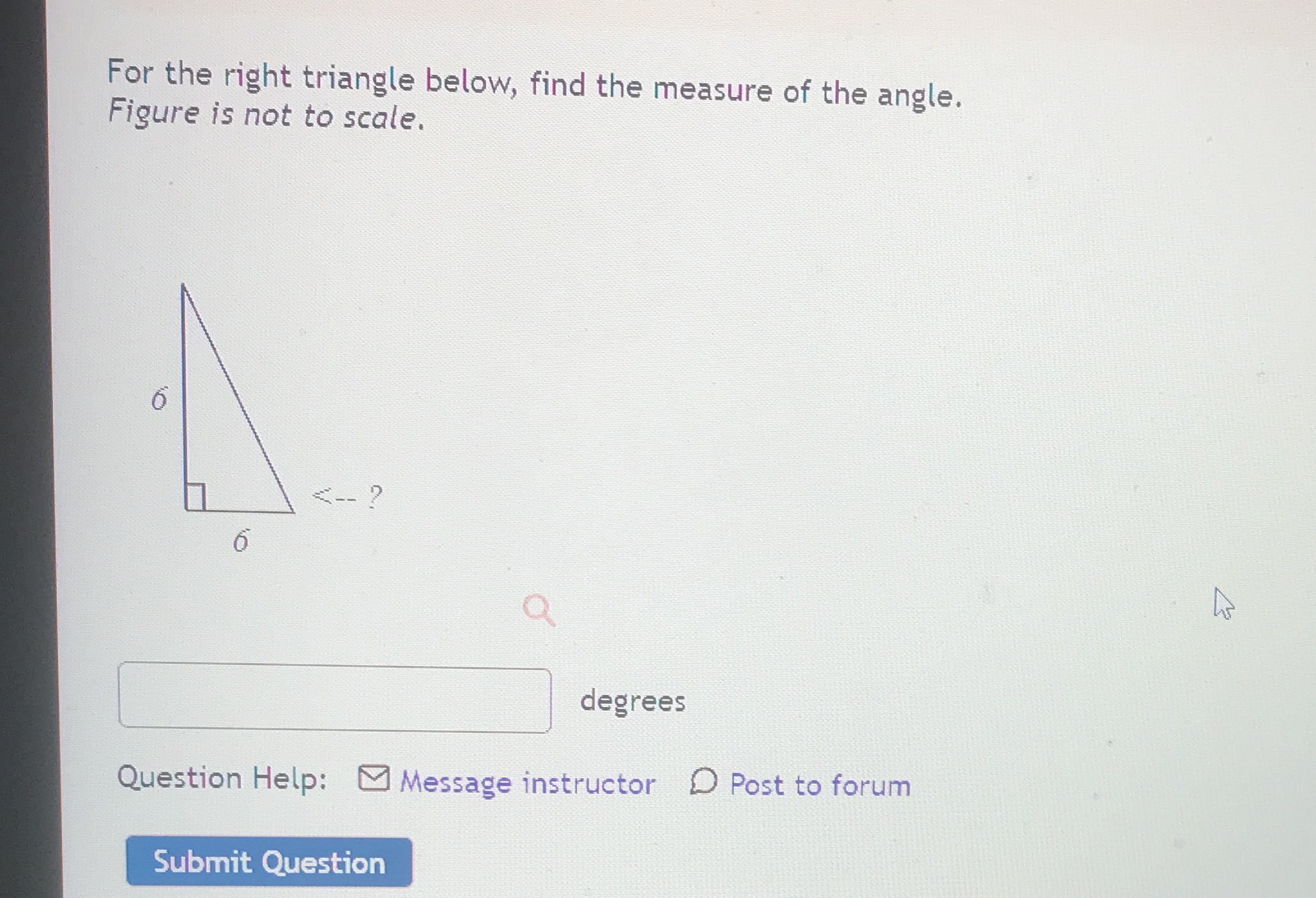 below, find the measure of the angle. Figure is not to scale.